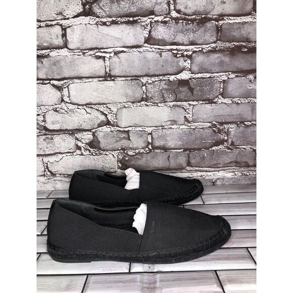 Banana Republic Black Canvas Fabric Slip On Espadrilles Loafers Shoes Women Sz 8 - Picture 7 of 16